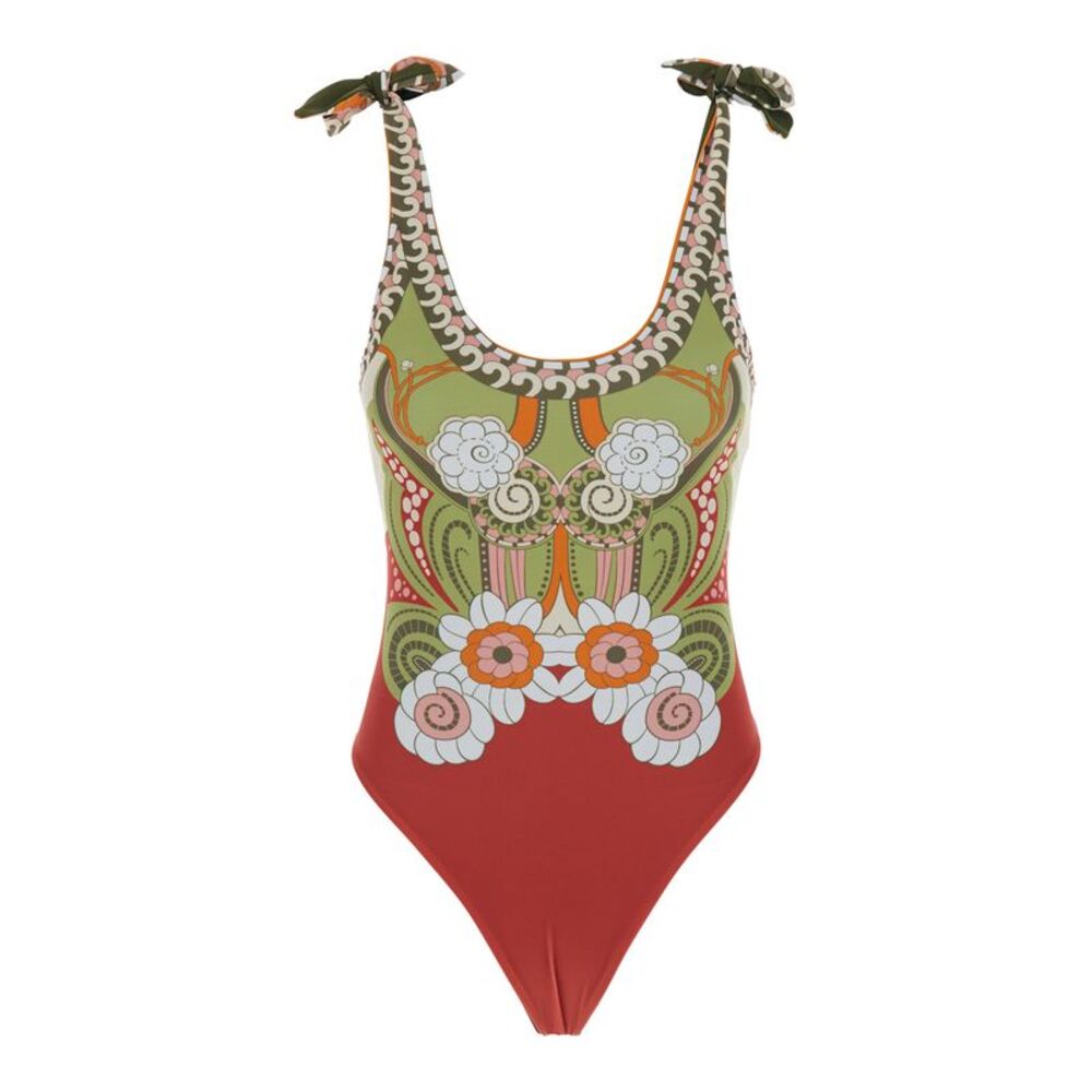 La Doublej Women One-Piece Swimsuit With V-Neck And Thin Straps, Multicolor.